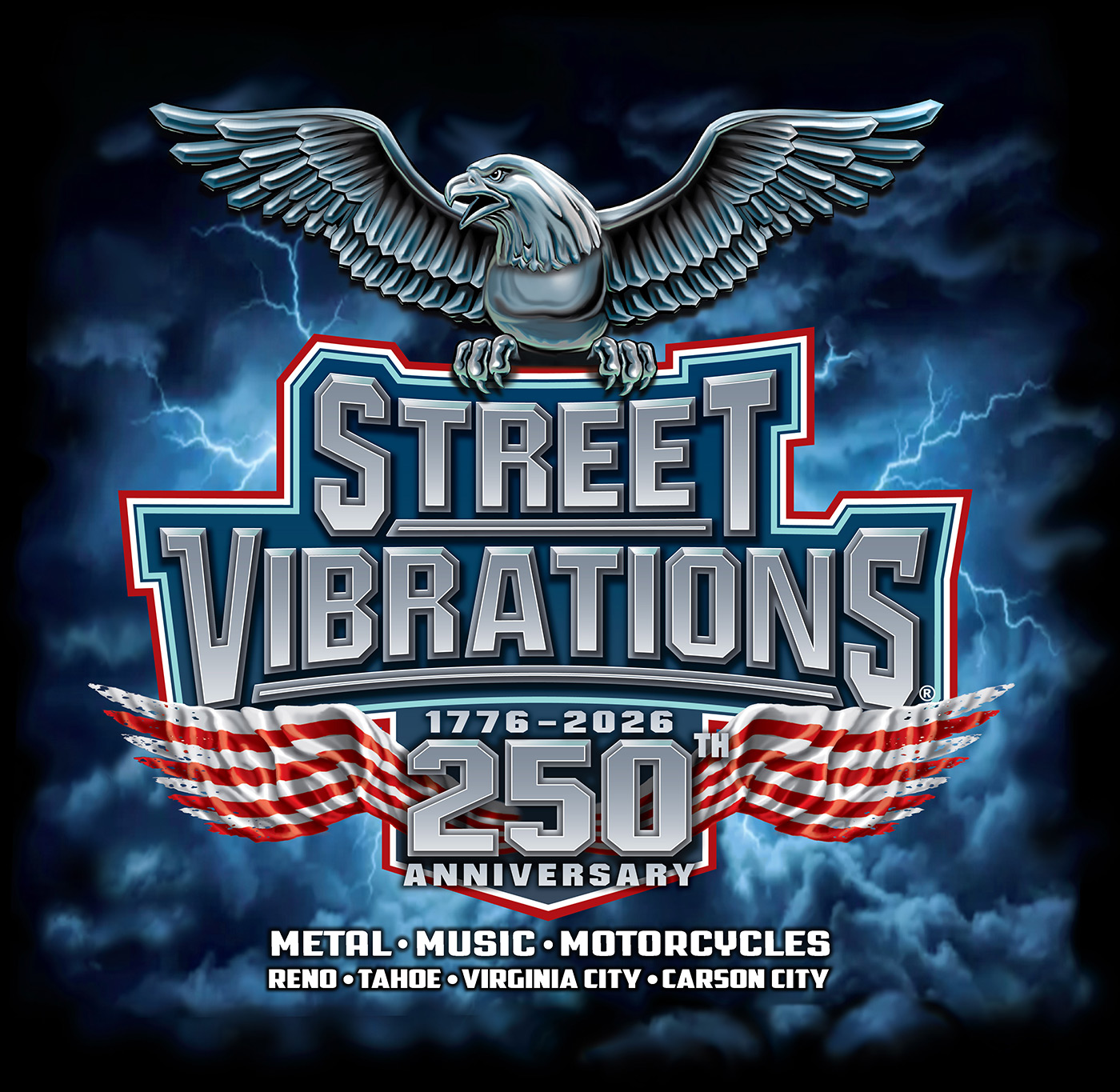 Street Vibrations 2026 celebrating America's 250th anniversary
